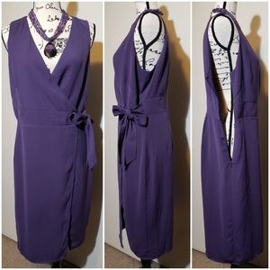 White House Black Market Purple Wrap Dress